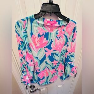 Lilly Pulitzer Pink and Blue Floral Top